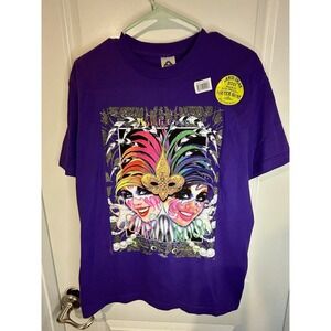 Vintage Y2k 2007 Mardi Gras‎ New Orleans Poster T- Shirt Brand New With Tags